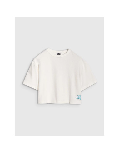 Damski t-shirt crop top 4f 4fwss25ttshf1977-11s