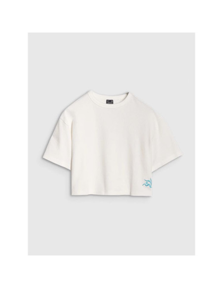 Damski t-shirt crop top 4f 4fwss25ttshf1977-11s