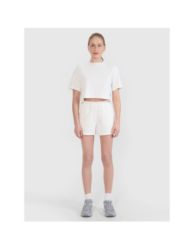 Damski t-shirt crop top 4f 4fwss25ttshf1977-11s