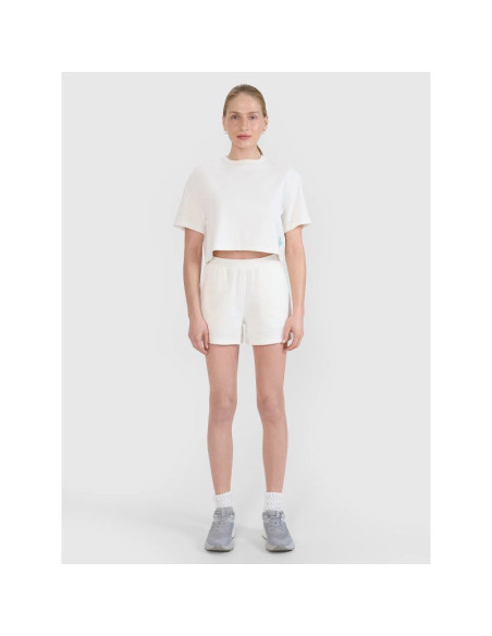 Damski t-shirt crop top 4f 4fwss25ttshf1977-11s