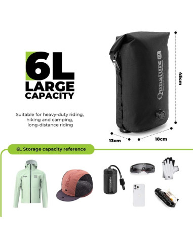 Qunature wodoszczelna torba z zaworem czarna 6l