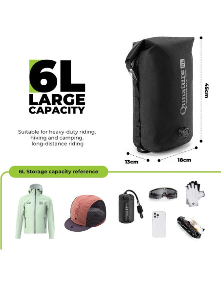 Qunature wodoszczelna torba z zaworem czarna 6l