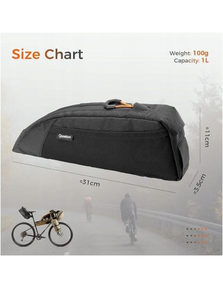 Qunature torba na ramę rowerową khaki 1l
