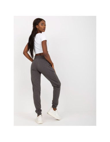 Ciemnoszare melanżowe dresowe spodnie basic jogger  (b-005.05)