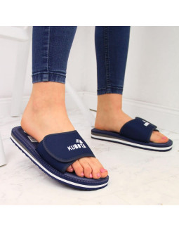 Klapki sportowe na rzep granatowe kubota 2