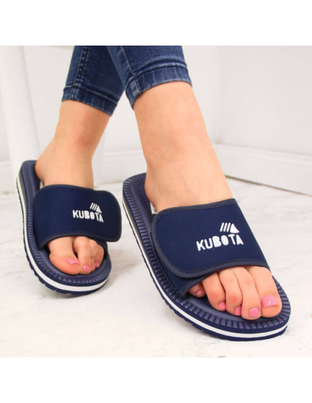 Klapki sportowe na rzep granatowe kubota