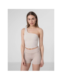 Crop top do jogi na jedno ramię damski 4f h4z22-tsd033