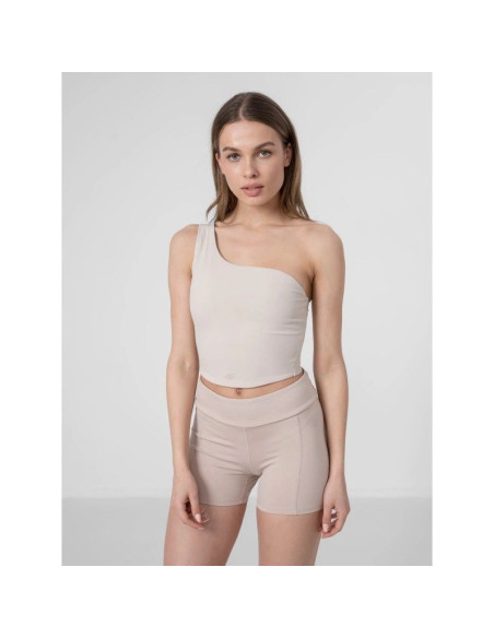 Crop top do jogi na jedno ramię damski 4f h4z22-tsd033
