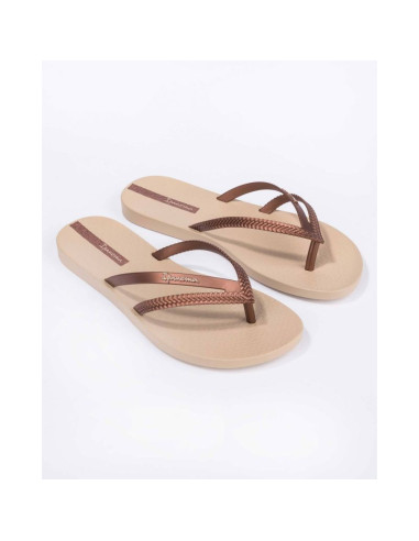 Klapki plażowe damskie ipanema bossa fem na lato beżowe (82067-21975)