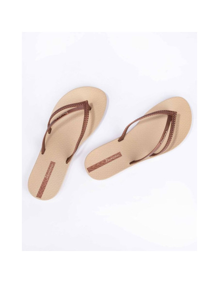 Klapki plażowe damskie ipanema bossa fem na lato beżowe (82067-21975)