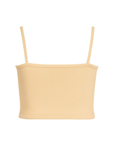 Koszulka damska nike sportswear essential rib crop top sanddrift/white - dm6737-126