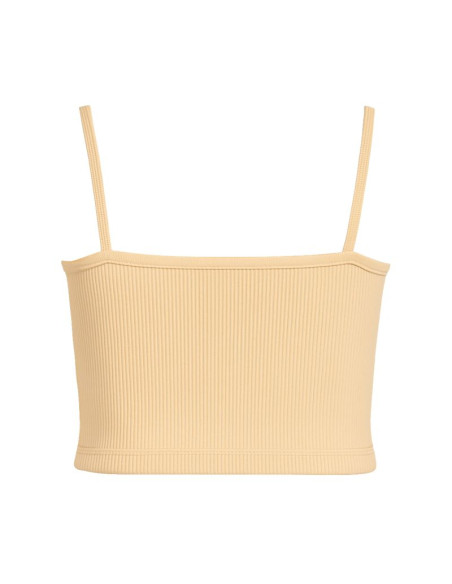 Koszulka damska nike sportswear essential rib crop top sanddrift/white - dm6737-126