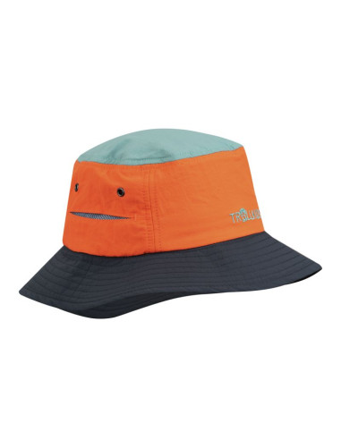 Czapka na lato dziecięca dla chłopca/dziewczynki trollkids kids trollfjord hat glow orange/dusky turquoise/dark navy (944-721)