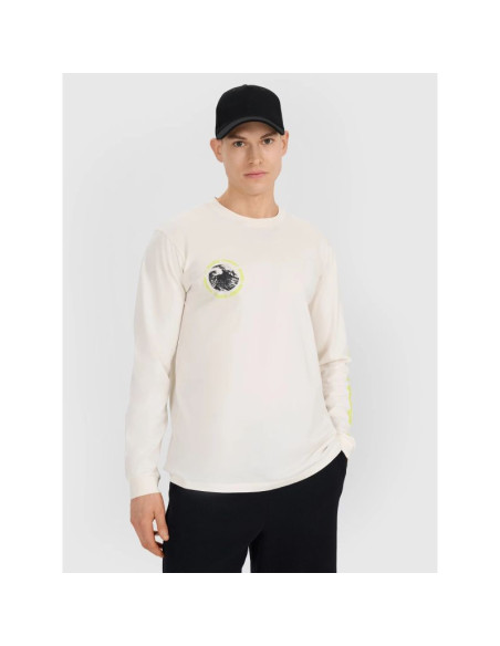 Longsleeve regular z nadrukiem męski 4f 4fwss25tlonm392-11s