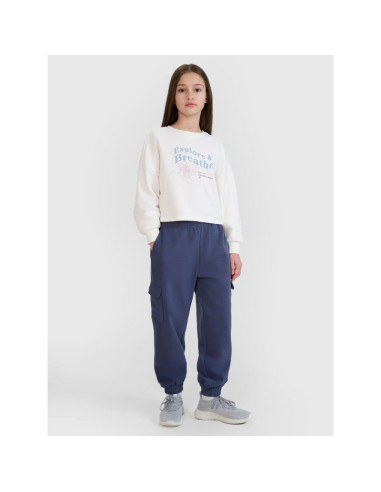 Bluza dresowa nierozpinana bez kaptura dziewczęca 4f 4fjwss25tswsf1483-11s