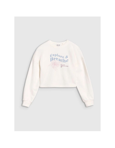 Bluza dresowa nierozpinana bez kaptura dziewczęca 4f 4fjwss25tswsf1483-11s