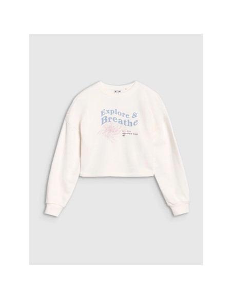 Bluza dresowa nierozpinana bez kaptura dziewczęca 4f 4fjwss25tswsf1483-11s