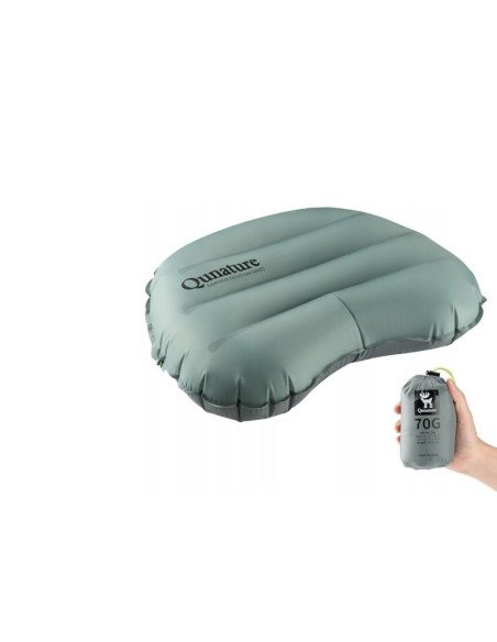Qunature nadmuchiwana poduszka turystyczna szara