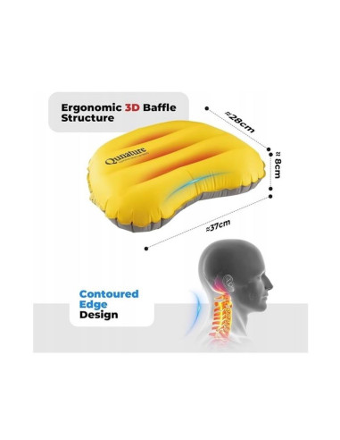 Qunature nadmuchiwana poduszka turystyczna szara