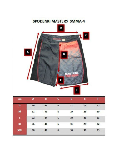 Spodenki do mma masters - smma-4 promocja