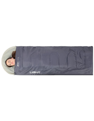 Śpiwór turystyczny light 200x70cm szary enero camp