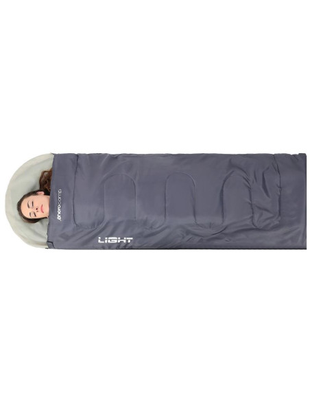 Śpiwór turystyczny light 200x70cm szary enero camp