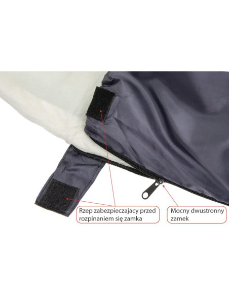 Śpiwór turystyczny light 200x70cm szary enero camp