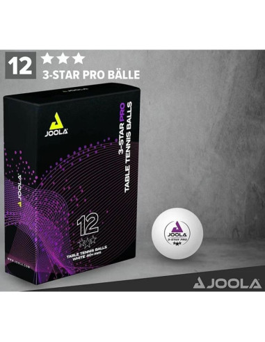 Piłeczki do tenisa stołowego joola pro 3 star 12szt białe