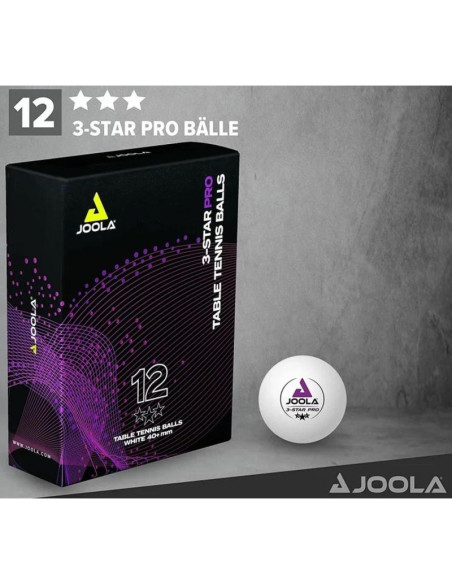 Piłeczki do tenisa stołowego joola pro 3 star 12szt białe