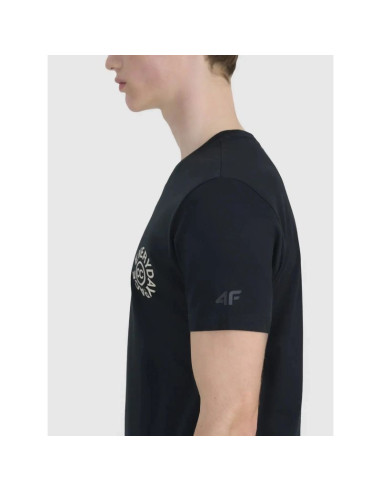 T-shirt regular z nadrukiem męski  4f 4fwss25ttshm1980-20s