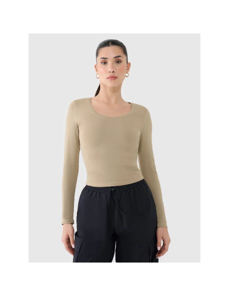 Longsleeve slim gładki damski 4f 4frss25tlonf511-83s