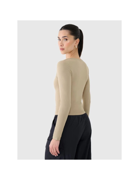Longsleeve slim gładki damski 4f 4frss25tlonf511-83s