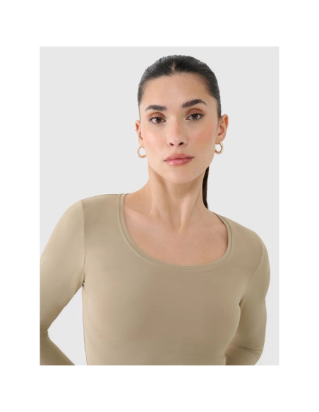Longsleeve slim gładki damski 4f 4frss25tlonf511-83s