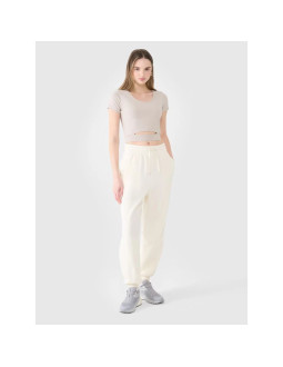 T-shirt crop top gładki damski 4f 4frss25ttshf2695-83s 2