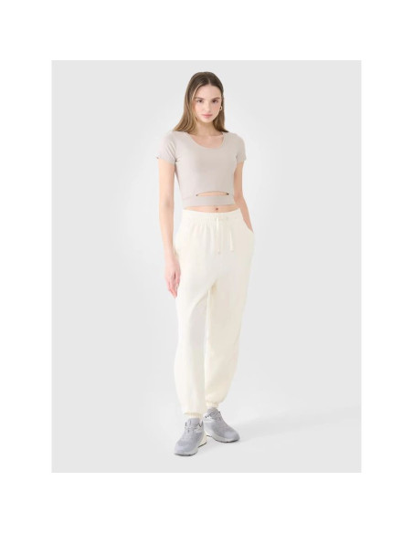 T-shirt crop top gładki damski 4f 4frss25ttshf2695-83s