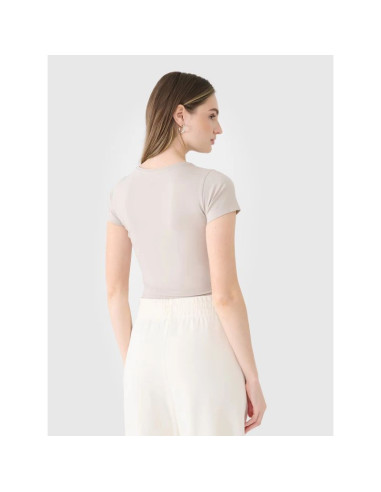 T-shirt crop top gładki damski 4f 4frss25ttshf2695-83s