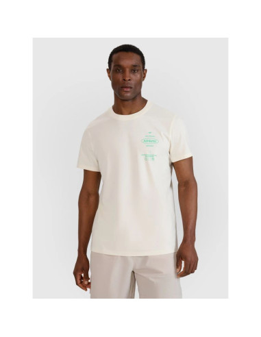 T-shirt regular z nadrukiem męski 4f 4frss25ttshm2688-11s