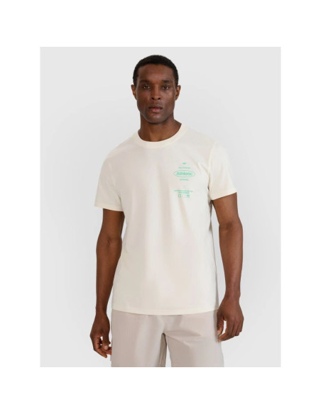 T-shirt regular z nadrukiem męski 4f 4frss25ttshm2688-11s