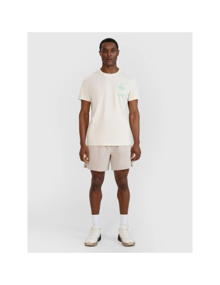 T-shirt regular z nadrukiem męski 4f 4frss25ttshm2688-11s