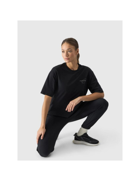 T-shirt oversize z nadrukiem damski 4f 4frss24ttshf2089-20s