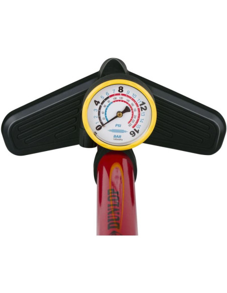 Pompka warsztatowo  rowerowa dunlop 230 psi (16bar) z manometrem czerwony