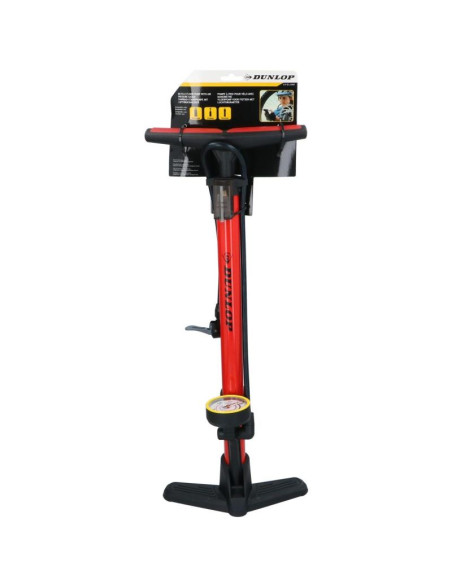 Pompka warsztatowo  rowerowa dunlop 230 psi (16bar) z manometrem czerwony