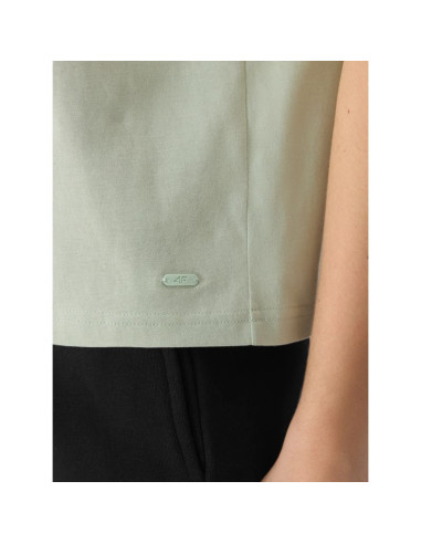 T-shirt gładki z bawełną organiczną damski 4f