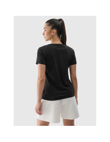 T-shirt regular z nadrukiem damski 4f 4frss24ttshf2547-20s