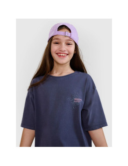 T-shirt oversize z nadrukiem dziewczęcy 4f 4fjwss25ttshf1853-22s