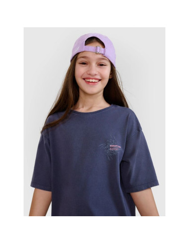 T-shirt oversize z nadrukiem dziewczęcy 4f 4fjwss25ttshf1853-22s