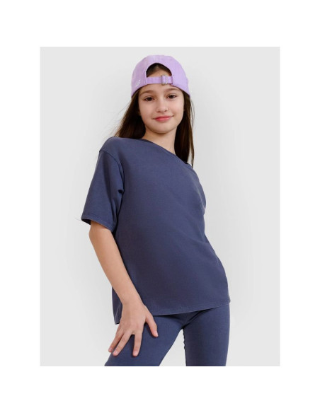 T-shirt oversize z nadrukiem dziewczęcy 4f 4fjwss25ttshf1853-22s