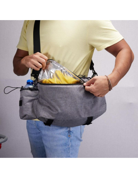 Sakwa plecak torba rowerowa na bagażnik 4w1 szara xqmax