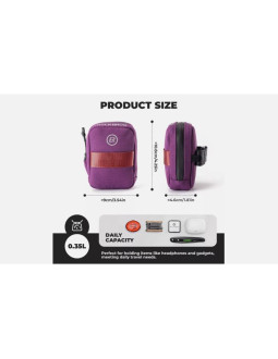 Rockbros torba rowerowa podsiodłowa fioletowa 0,3l