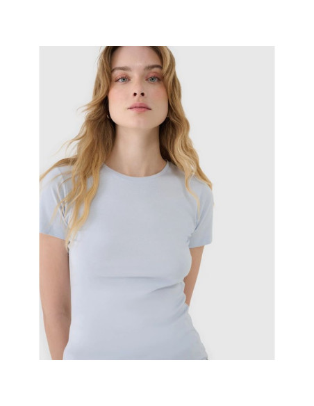 T-shirt damski slim z modalem 4f 4fwss25ttshf1995-34s